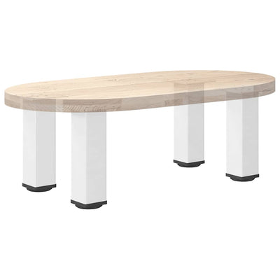 Sohvapöydän jalat 4 kpl valkoinen 42-44 cm teräs