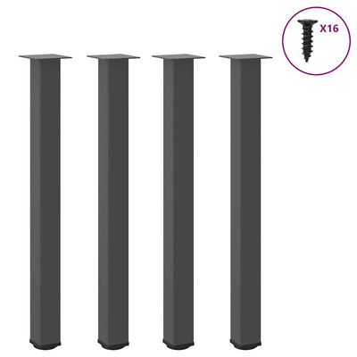 Baaripöydän jalat 4 kpl antrasiittia 90-92 cm teräs