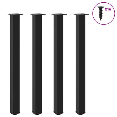 Baaripöydän jalat 4 kpl musta 110-112 cm teräs