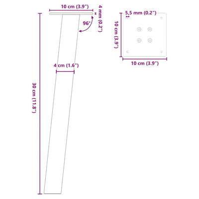 Sohvapöydän jalat 4 kpl valkoinen 30 cm teräs