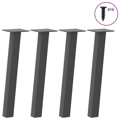 Sohvapöydän jalat 4 kpl antrasiittia 30 cm teräs