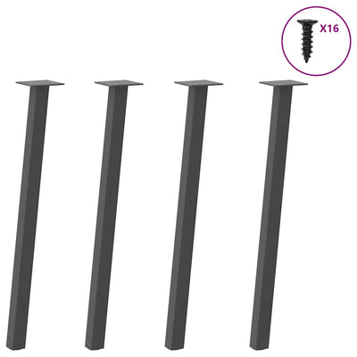 Konsolipöydän jalat 4 kpl antrasiittia 72 cm teräs