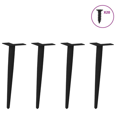 Musta sohvapöydän jalat kartiomainen Dragulita 30-31cm (4 kpl, teräs)