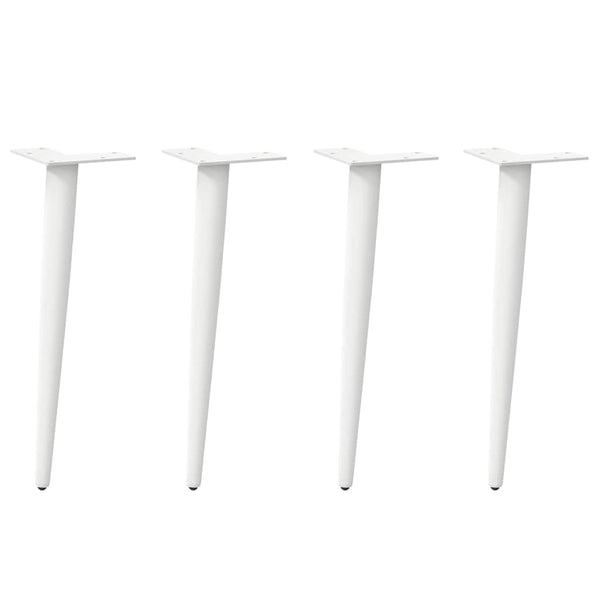 Sohvapöydän jalat kartiomaiset 4 kpl valkoinen 30-31 cm teräs