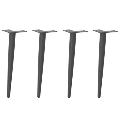sohvapöydän jalat kartiomainen 4 kpl antrasiittia 42-43cm teräs