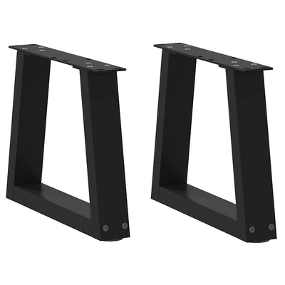 Sohvapöydän jalat V-muoto 2 kpl Musta 30x(30-31,3) cm Teräs