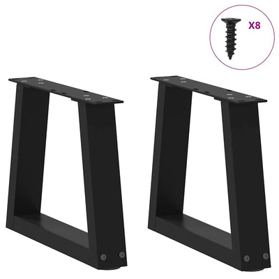 Sohvapöydän jalat V-muoto 2 kpl Musta 30x(30-31,3) cm Teräs