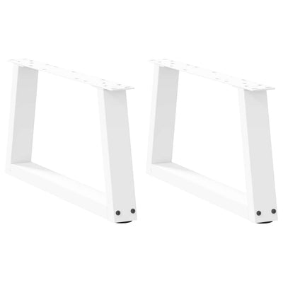 Ruokapöydän jalat V-muoto 2 kpl Valkoinen 50x(30-31,3) cm Teräs