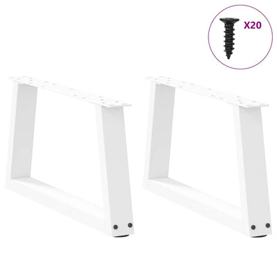 Ruokapöydän jalat V-muoto 2 kpl Valkoinen 50x(30-31,3) cm Teräs