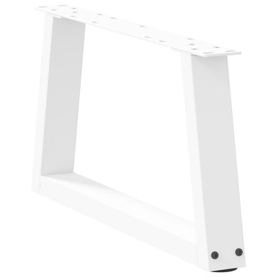 Ruokapöydän jalat V-muoto 2 kpl Valkoinen 50x(30-31,3) cm Teräs