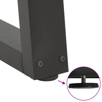 Ruokapöydän jalat V-muoto 2 kpl Antrasiitti 50x(30-31,3) cm