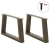 Ruokapöydän jalat V-muoto 2 kpl Luonnonteräs 50x(30-31,3) cm