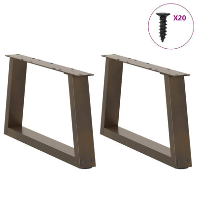 Ruokapöydän jalat V-muoto 2 kpl Luonnonteräs 50x(30-31,3) cm