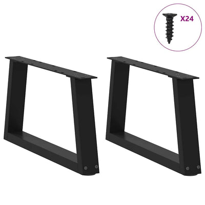 Ruokapöydän jalat V-muoto 2 kpl Musta 60x(30-31,3) cm Teräs