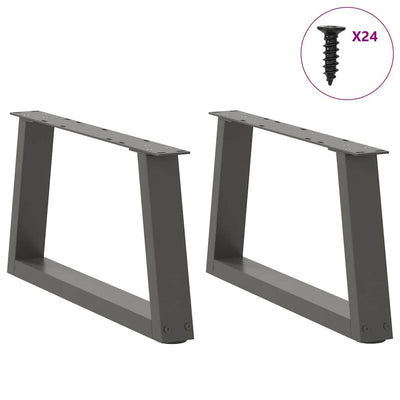 Ruokapöydän jalat V-muoto 2 kpl Antrasiitti 60x(30-31,3) cm