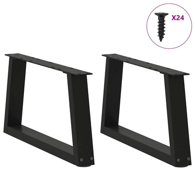 Ruokapöydän jalat V-muoto 2 kpl Musta 70x(30-31,3) cm Teräs
