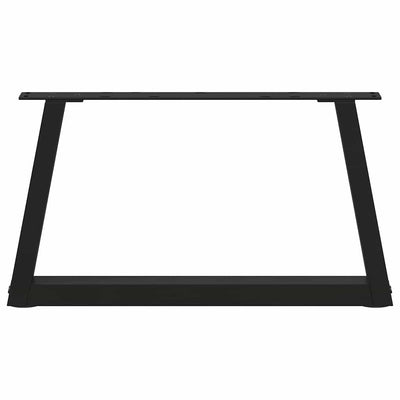 Ruokapöydän jalat V-muoto 2 kpl Musta 70x(30-31,3) cm Teräs