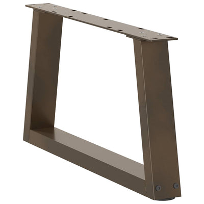 Ruokapöydän jalat V-muoto 2 kpl Luonnonteräs 70x(30-31,3) cm