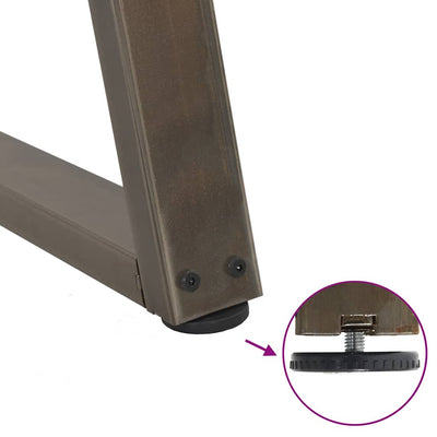 Ruokapöydän jalat V-muoto 2 kpl Luonnonteräs 70x(30-31,3) cm