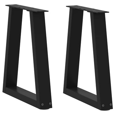 Ruokapöydän jalat V-muoto 2 kpl Musta 28x(42-43,3) cm Teräs