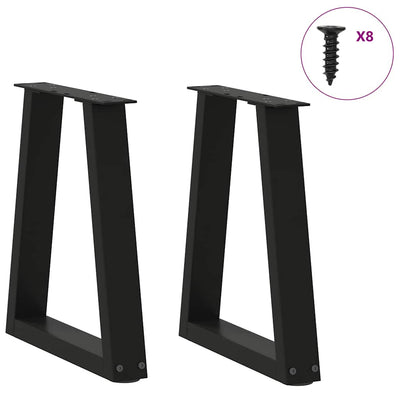 Ruokapöydän jalat V-muoto 2 kpl Musta 28x(42-43,3) cm Teräs