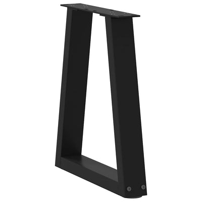 Ruokapöydän jalat V-muoto 2 kpl Musta 28x(42-43,3) cm Teräs
