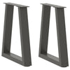 Ruokapöydän jalat V-muoto 2 kpl Antrasiitti 38x(42-43,3) cm