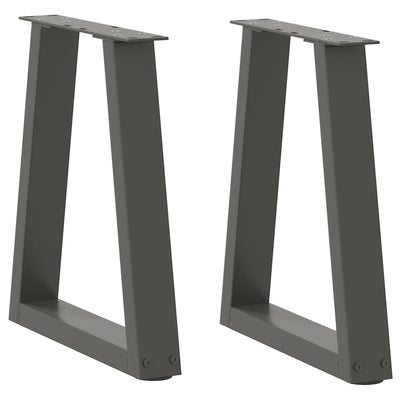 Ruokapöydän jalat V-muoto 2 kpl Antrasiitti 38x(42-43,3) cm