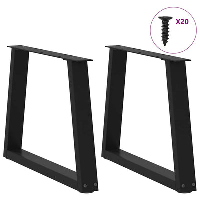 Ruokapöydän jalat V-muoto 2 kpl Musta 50x(42-43,3) cm Teräs