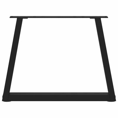 Ruokapöydän jalat V-muoto 2 kpl Musta 50x(42-43,3) cm Teräs