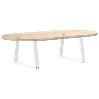 Ruokapöydän jalat V-muoto 2 kpl Valkoinen 50x(42-43,3) cm Teräs