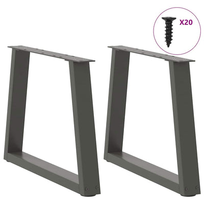 Ruokapöydän jalat V-muotoinen 2 kpl Antrasiitti 50x(42-43,3) cm