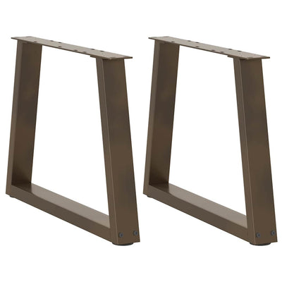 Ruokapöydän jalat V-muoto 2 kpl Luonnonteräs 60x(42-43,3) cm