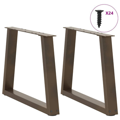 Ruokapöydän jalat V-muoto 2 kpl Luonnonteräs 60x(42-43,3) cm
