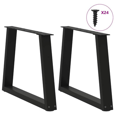 Ruokapöydän jalat V-muotoinen 2 kpl Musta 70x(42-43,3) cm Teräs