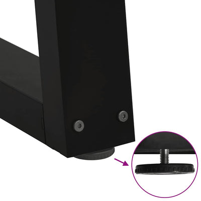 Ruokapöydän jalat V-muotoinen 2 kpl Musta 70x(42-43,3) cm Teräs