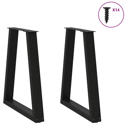 sohvapöydän jalat V-muoto 2 kpl Musta 50x(72-73) cm Teräs