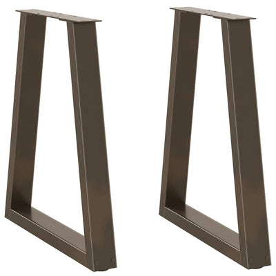 Ruokapöydän jalat V-muoto 2 kpl Luonnonteräs 50x(72-73,3) cm