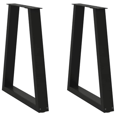 ruokapöydän jalat V-muotoiset 2 kpl musta 60x(72-73) cm teräs