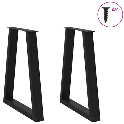 ruokapöydän jalat V-muotoiset 2 kpl musta 60x(72-73) cm teräs