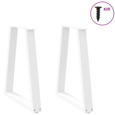 ruokapöydän jalat V-muotoiset 2 kpl valkoinen 60x(72-73) cm
