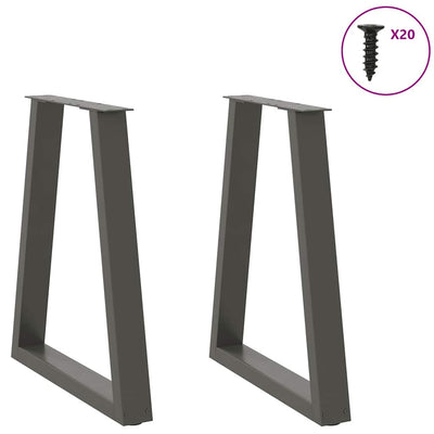 ruokapöydän jalat V-muotoiset 2 kpl antrasiittia 60x(72-73) cm