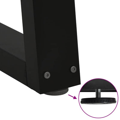 Musta ruokapöydän jalat v-muoto Aileen 90x(72-73,3)cm (3 kpl teräs)