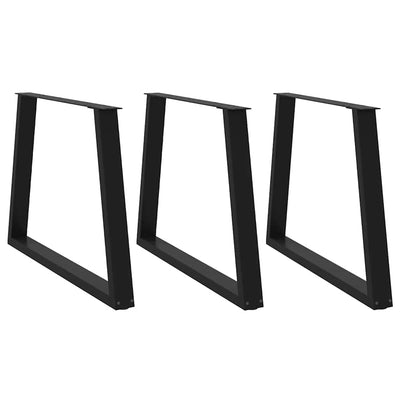 Ruokapöydän jalat V-muoto 3 kpl Musta 100x(72-73,3) cm Teräs