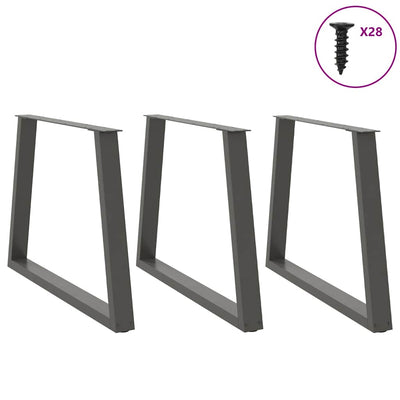 Ruokapöydän jalat V-muotoinen 3 kpl Antrasiitti 100x(72-73,3)cm