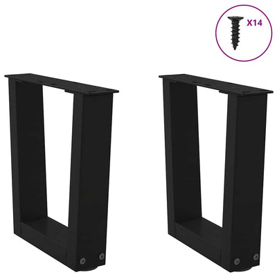 Sohvapöydän jalat V-muoto 2 kpl Musta 30x(30-31,3) cm Teräs