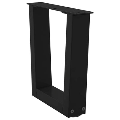 Sohvapöydän jalat V-muoto 2 kpl Musta 30x(30-31,3) cm Teräs