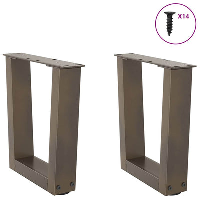Ruokapöydän jalat V-muoto 2 kpl Luonnonteräs 30x(30-31,3) cm