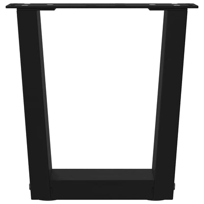 Ruokapöydän jalat V-muoto 2 kpl Musta 40x(30-31,3) cm Teräs