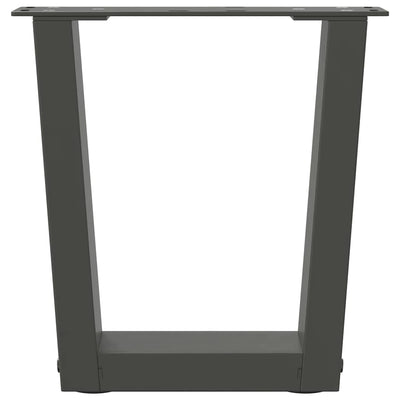 Ruokapöydän jalat V-muoto 2 kpl Antrasiitti 40x(30-31,3) cm